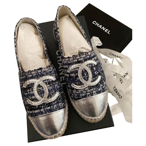 chanel espadrilles blue canvas|authentic chanel espadrilles.